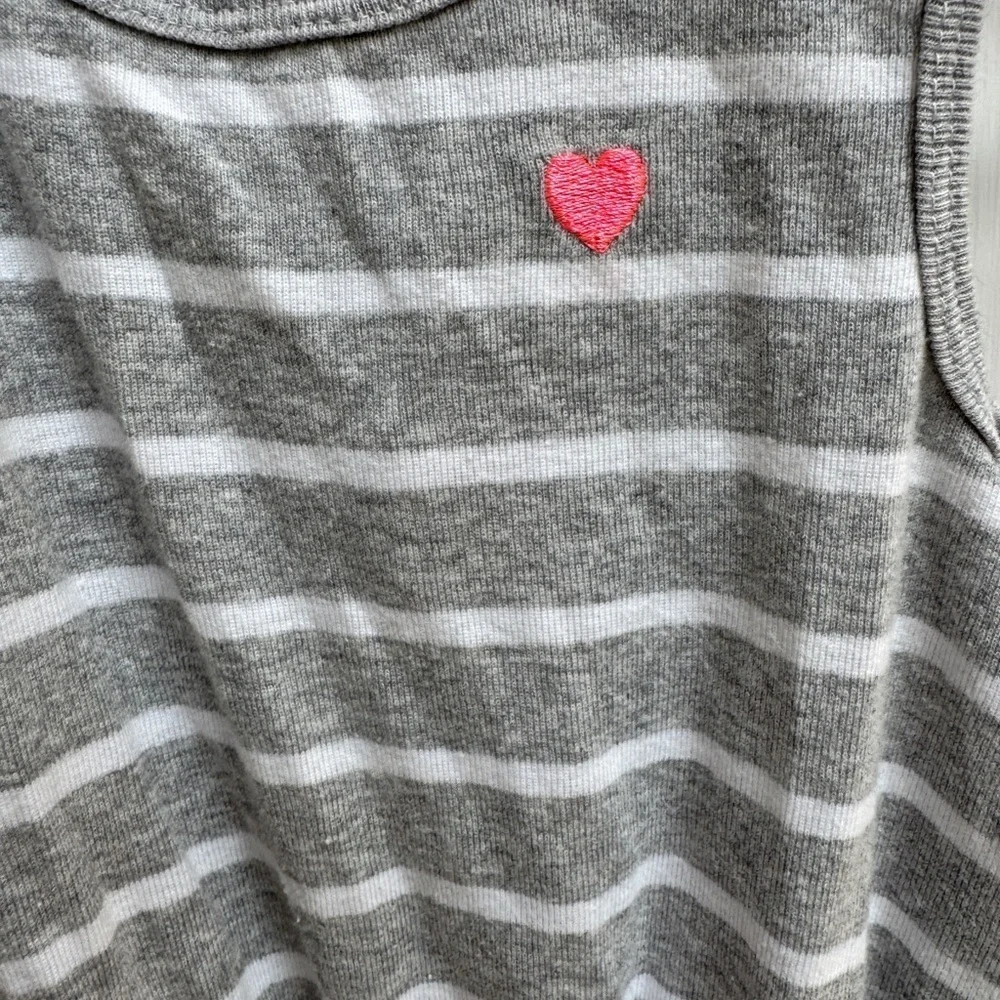 Carter's 3T Girls Gray and White Striped Tank Top Sleeveless Dress